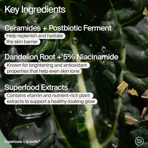 Youth To The People Superfood Skin Drip Glow Barrier Serum - Peptides + Niacinamide - Strengthen, Even Tone, Smooth Texture - Dewy Primer - Vegan - 1 fl oz Avelisse