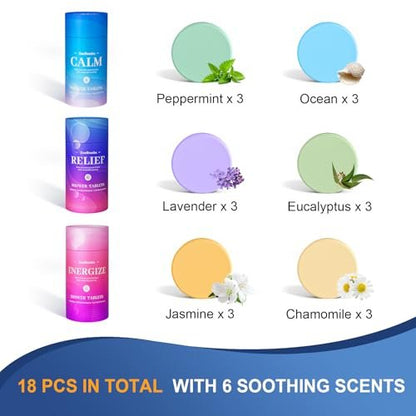 ZenBombs Shower Steamers – 18 Pack Organic Aromatherapy Shower Bombs for Relaxation, Stress Relief & Self-Care – Natural Fragrances, Ideal Gift for Women and Men Avelisse