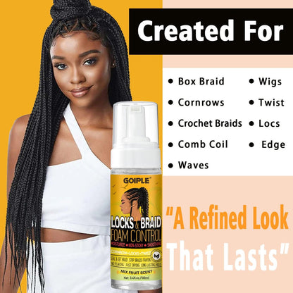 Goiple Braid Foam Control Mousse for Braids, Twists, Locs - No Flake, Moisturizing with Rosemary Oil - 7 Pack Avelisse