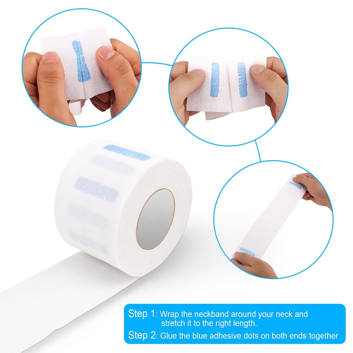 NICEMOVIC 5 Rolls Disposable Barber Paper Neck Strips – Stretchy Neck Paper for Salon Haircut Styling - görsel 10