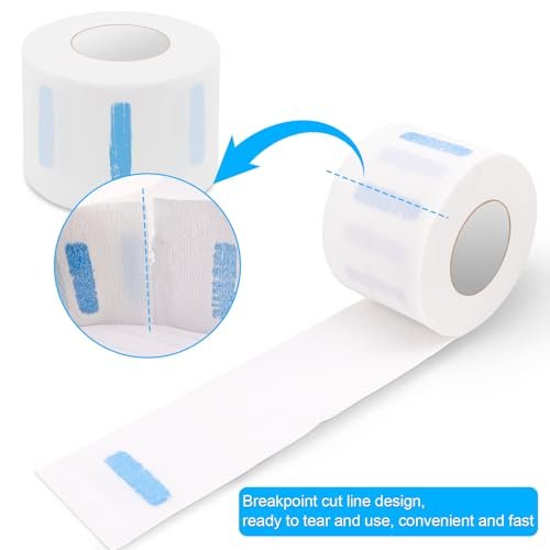 NICEMOVIC 5 Rolls Disposable Barber Paper Neck Strips – Stretchy Neck Paper for Salon Haircut Styling - görsel 11