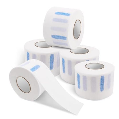 NICEMOVIC 5 Rolls Disposable Barber Paper Neck Strips – Stretchy Neck Paper for Salon Haircut Styling