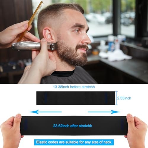 NICEMOVIC 5 Rolls Disposable Barber Paper Neck Strips - Professional Stretchy Paper Neck Strips for Salon Haircut Styling (Black) - görsel 8