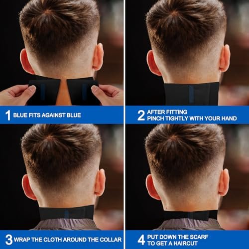 NICEMOVIC 5 Rolls Disposable Barber Paper Neck Strips - Professional Stretchy Paper Neck Strips for Salon Haircut Styling (Black) - görsel 4