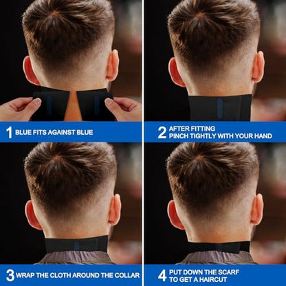NICEMOVIC 5 Rolls Disposable Barber Paper Neck Strips - Professional Stretchy Paper Neck Strips for Salon Haircut Styling (Black)