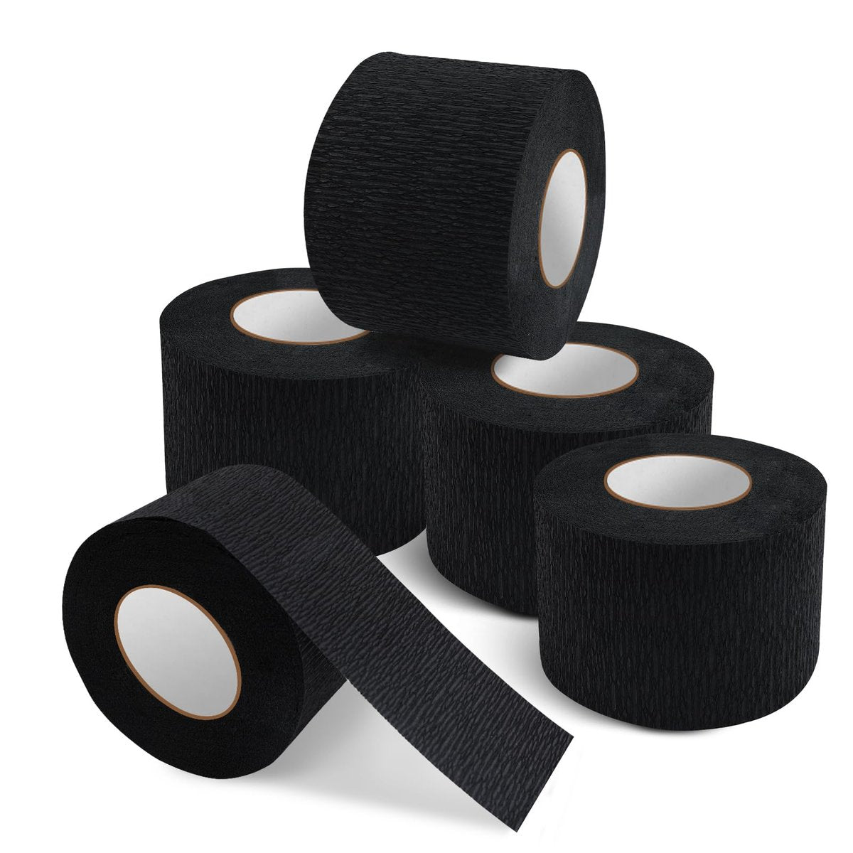 NICEMOVIC 5 Rolls Disposable Barber Paper Neck Strips - Professional Stretchy Paper Neck Strips for Salon Haircut Styling (Black) - görsel 1