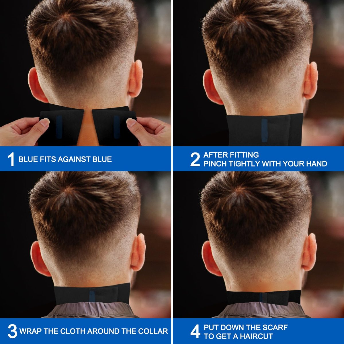 NICEMOVIC 5 Rolls Disposable Barber Paper Neck Strips - Professional Stretchy Paper Neck Strips for Salon Haircut Styling (Black) - görsel 3