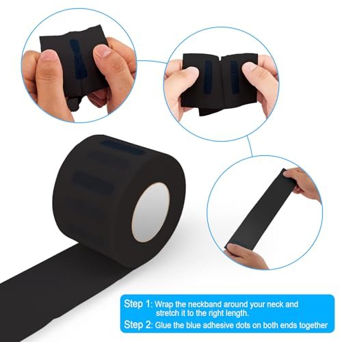 NICEMOVIC 5 Rolls Disposable Barber Paper Neck Strips - Professional Stretchy Paper Neck Strips for Salon Haircut Styling (Black) - görsel 10