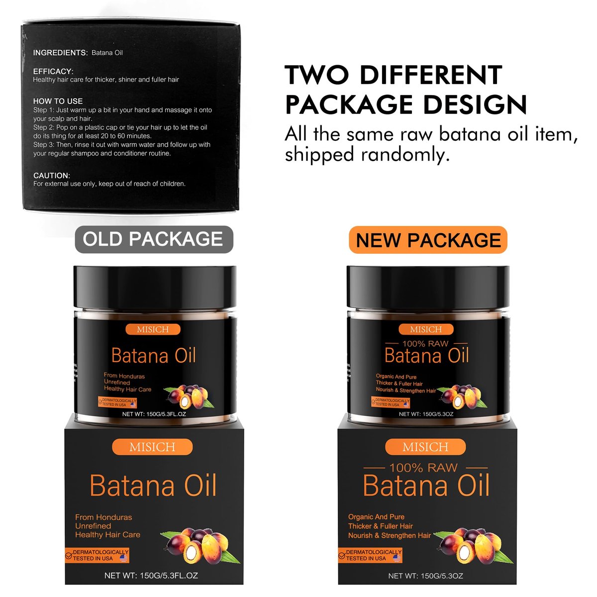 MISICH Raw Batana Oil for Hair Growth - 100% Natural Pure Botana Oil Paste from Honduras, Unrefined Organic Batana Hair Mask for Preventing Hair Loss, Enhances Thickness for Men & Women, 5.3 oz - görsel 18