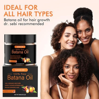 MISICH Raw Batana Oil for Hair Growth - 100% Natural Pure Botana Oil Paste from Honduras, Unrefined Organic Batana Hair Mask for Preventing Hair Loss, Enhances Thickness for Men & Women, 5.3 oz