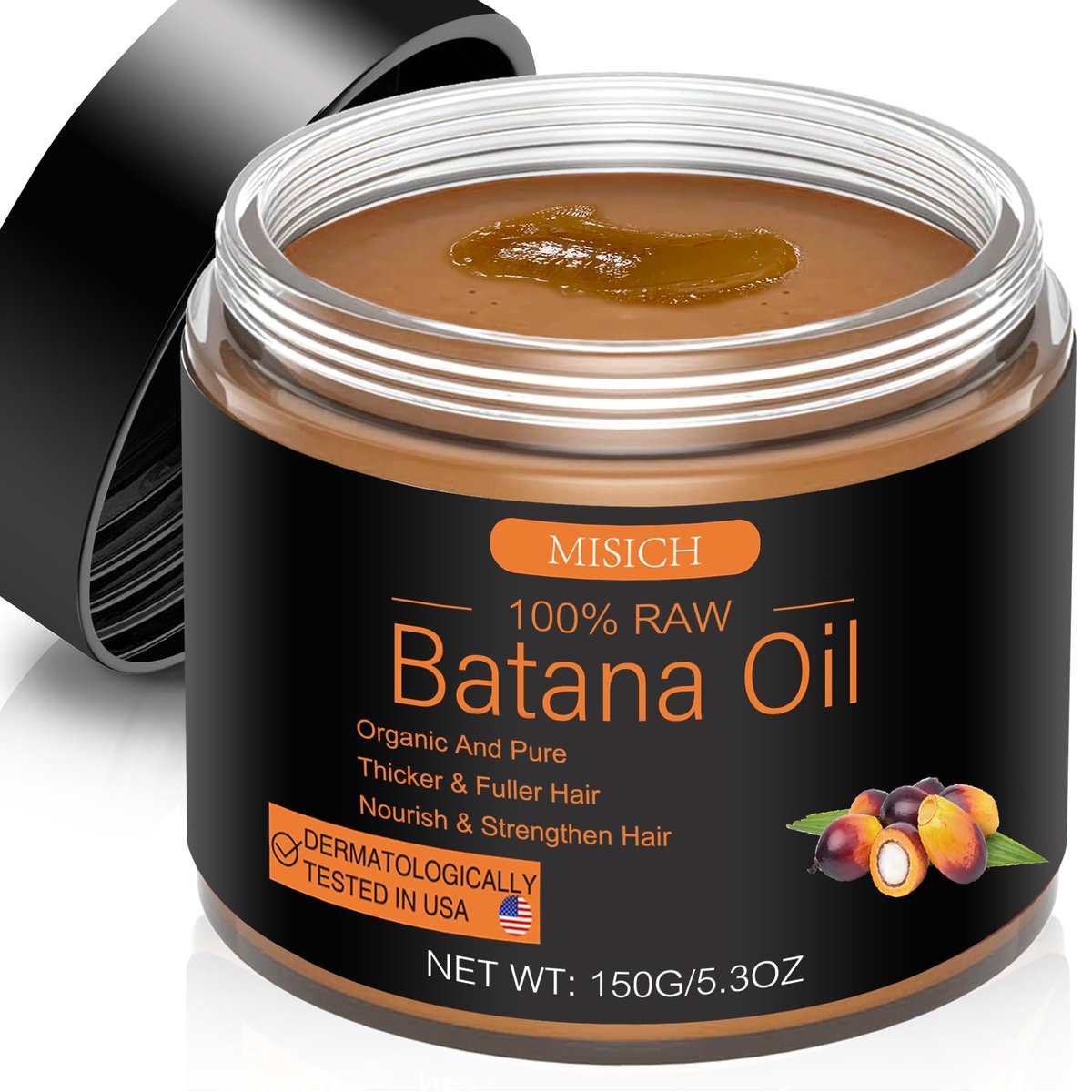 MISICH Raw Batana Oil for Hair Growth - 100% Natural Pure Botana Oil Paste from Honduras, Unrefined Organic Batana Hair Mask for Preventing Hair Loss, Enhances Thickness for Men & Women, 5.3 oz - görsel 2