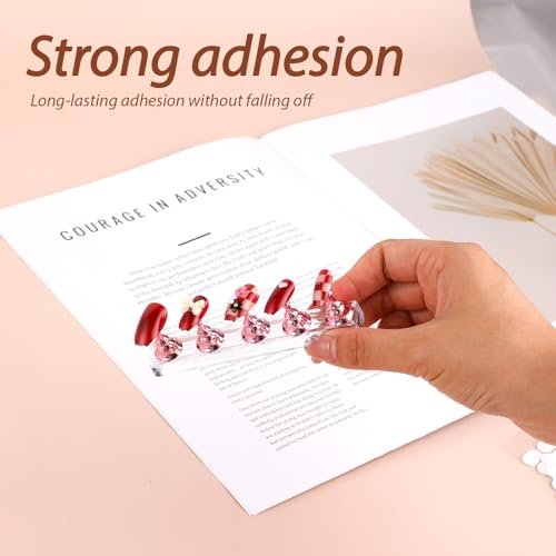 Trinkrittey 1200 Pcs False Tip Double Sided Adhesive Tapes for Nail Art Display - Pre-cut Strips for Nail Art Holder and Display Book - görsel 7