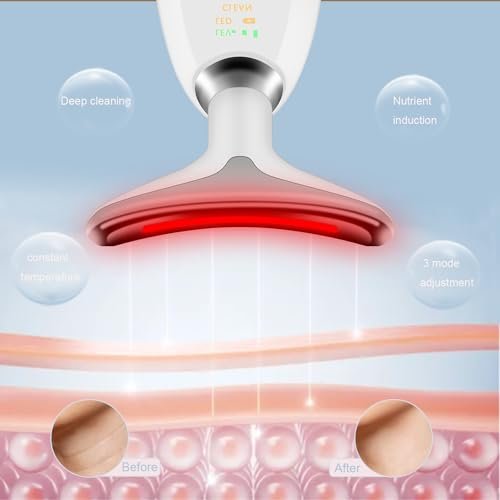 Face and Neck Massager Tool with 7 Color LED Lights - Portable Facial Beauty Device for Skincare - görsel 7