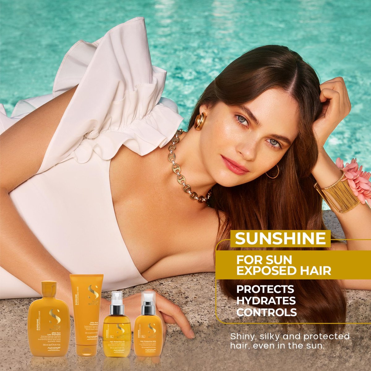 ALFAPARF MILANO Semi di Lino Sunshine Protective Hair Oil - Two-Phase Spray Oil Serum with UV Filters for Sun Exposed Hair Protection - For Shiny, Soft, Disciplined, and Protected Hair - görsel 9