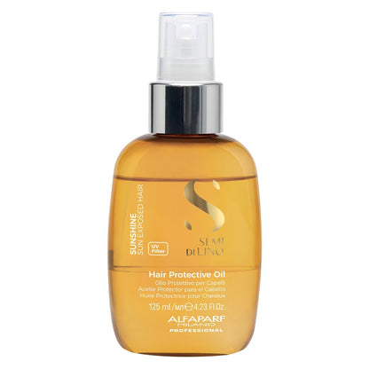 ALFAPARF MILANO Semi di Lino Sunshine Protective Hair Oil - Two-Phase Spray Oil Serum with UV Filters for Sun Exposed Hair Protection - For Shiny, Soft, Disciplined, and Protected Hair