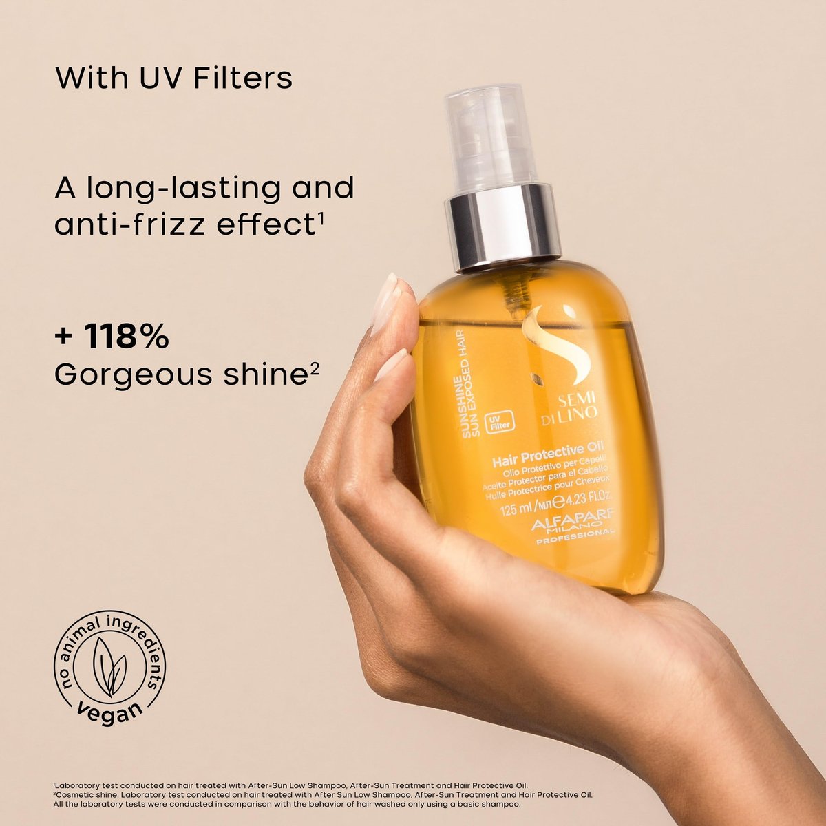 ALFAPARF MILANO Semi di Lino Sunshine Protective Hair Oil - Two-Phase Spray Oil Serum with UV Filters for Sun Exposed Hair Protection - For Shiny, Soft, Disciplined, and Protected Hair - görsel 3