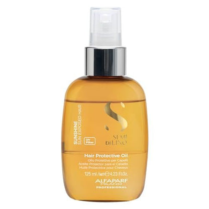 ALFAPARF MILANO Semi di Lino Sunshine Protective Hair Oil - Two-Phase Spray Oil Serum with UV Filters for Sun Exposed Hair Protection - For Shiny, Soft, Disciplined, and Protected Hair