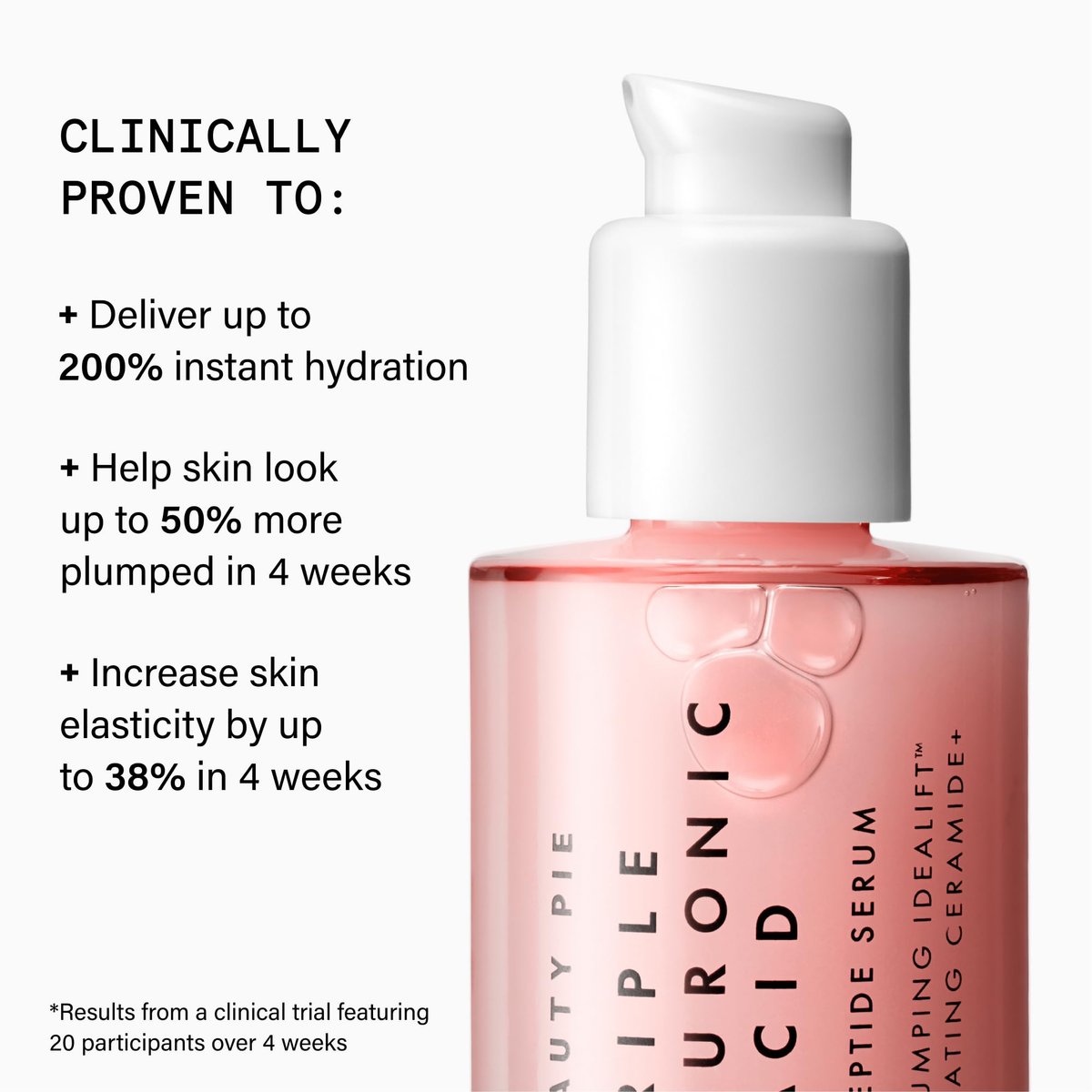Beauty Pie Triple Hyaluronic Acid & Lipopeptide Serum - Plumping & Smoothing Hydrating Face Serum, Anti-Wrinkle Fine Line Care, Lightweight Fragrance Free 50ml Avelisse