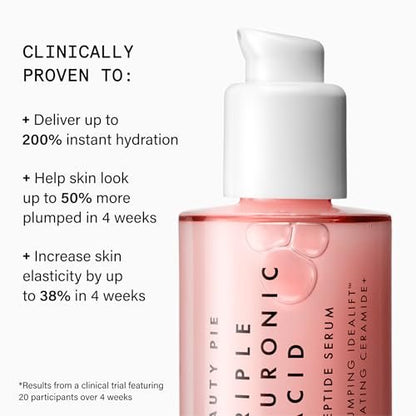Beauty Pie Triple Hyaluronic Acid & Lipopeptide Serum - Plumping & Smoothing Hydrating Face Serum, Anti-Wrinkle Fine Line Care, Lightweight Fragrance Free 50ml Avelisse
