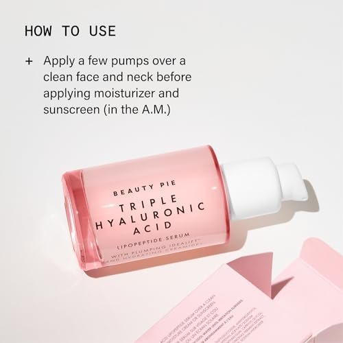 Beauty Pie Triple Hyaluronic Acid & Lipopeptide Serum - Plumping & Smoothing Hydrating Face Serum, Anti-Wrinkle Fine Line Care, Lightweight Fragrance Free 50ml Avelisse