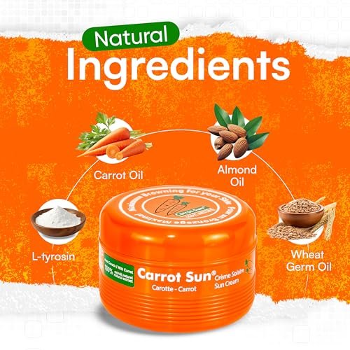 Carrot Sun Tanning Accelerator – 350ml Carotene Intensive Tanning Gel – Natural Extract Sun Cream Tanning Lotion for All Skin Types – Even Beautiful Skin Coloring Avelisse