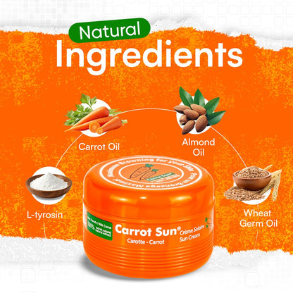 Carrot Sun Tanning Accelerator – 350ml Carotene Intensive Tanning Gel – Natural Extract Sun Cream Tanning Lotion for All Skin Types – Even Beautiful Skin Coloring Avelisse