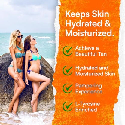 Carrot Sun Tanning Accelerator – 350ml Carotene Intensive Tanning Gel – Natural Extract Sun Cream Tanning Lotion for All Skin Types – Even Beautiful Skin Coloring Avelisse