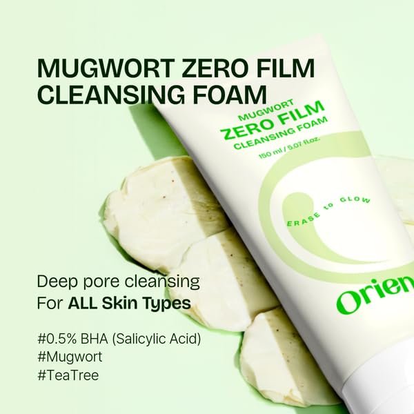 Orien Mugwort Zero Film Cleansing Foam - Daily Makeup Remover & Blackhead Removal, Non-Clogging Pores, Korean Skincare Double Cleansing, 5.07 fl oz (150ml) - görsel 3