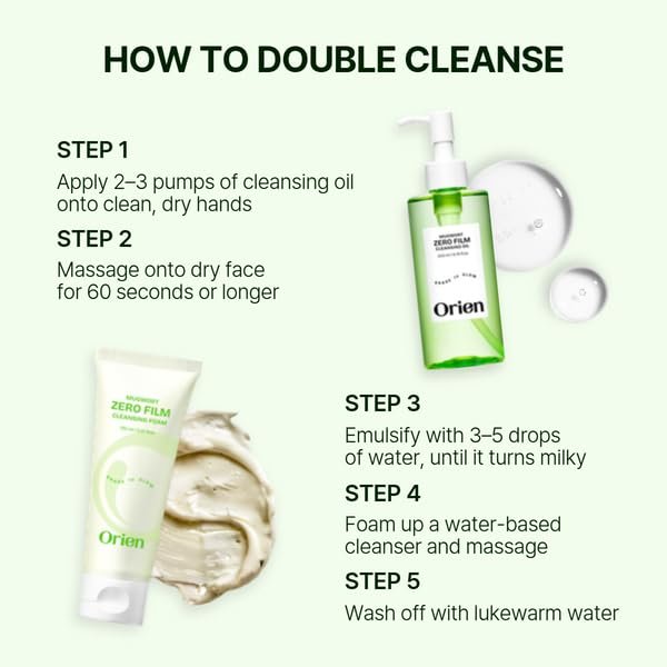 Orien Mugwort Zero Film Cleansing Foam - Daily Makeup Remover & Blackhead Removal, Non-Clogging Pores, Korean Skincare Double Cleansing, 5.07 fl oz (150ml) - görsel 9