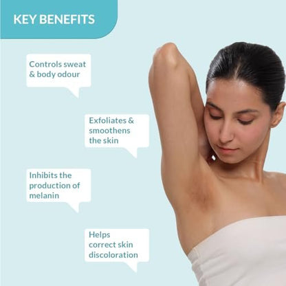 Fixderma Nigrifix Underarm Roll-On with 6% AHA, Lactic Acid & 1% Mandelic Acid & Kojic Acid | Brightens Skin & Exfoliates Underarm | AHA Deodorant for All Skin Types, Men & Women - 60ml Avelisse