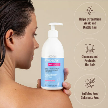 Pilopeptan Woman Hair Strengthening and Conditioning Shampoo | Revitalize & Nourish with Peptan 3 Complex | Boost Core Strength, Reduce Breakage | Volumizing, Healthy Thickness & Plush Softness Avelisse