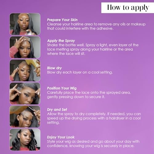 The Frontal Queen Lace Melting Spray - Ashy Lace Melting Spray for Lace Wigs, Extra Hold Lace Bond Spray Adhesive, No Residue, Long Lasting Safe Formula - 4.2 oz Avelisse