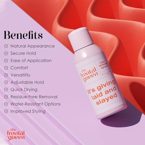 The Frontal Queen Lace Melting Spray - Ashy Lace Melting Spray for Lace Wigs, Extra Hold Lace Bond Spray Adhesive, No Residue, Long Lasting Safe Formula - 4.2 oz Avelisse