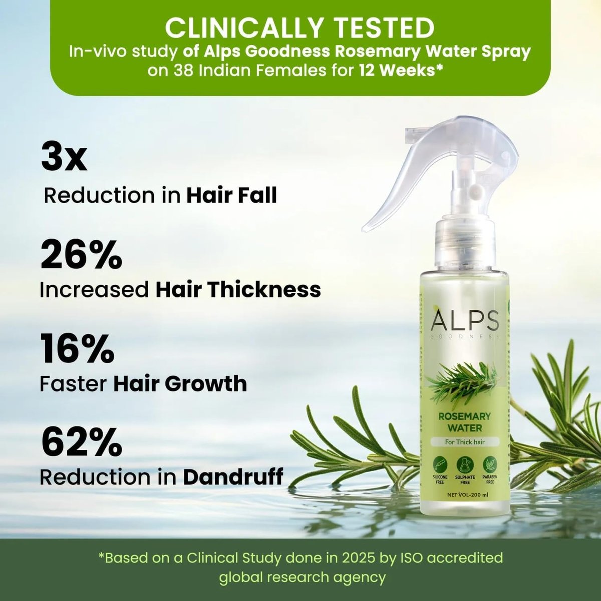 Alps Goodness Rosemary Water Spray for Hair Growth – Strengthen, Revitalize & Thicken Hair – Damage Repair & Hair Loss Control – Adds Shine & Reduces Frizz – 6.76 Fl Oz (200ml) - görsel 5