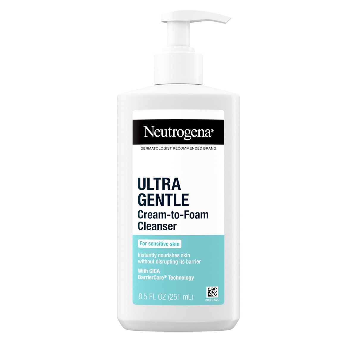 Neutrogena Ultra Gentle Cream-to-Foam Daily Facial Cleanser - Fragrance-Free, Hypoallergenic, 8.5 oz - görsel 1