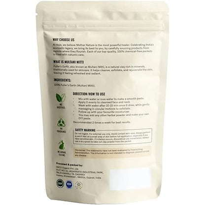 100% Pure Multani Mitti Powder – Indian Healing Clay for Skin Tightening, Deep Pore Cleansing, Tan Removal – 8 oz