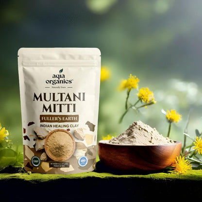 100% Pure Multani Mitti Powder – Indian Healing Clay for Skin Tightening, Deep Pore Cleansing, Tan Removal – 8 oz