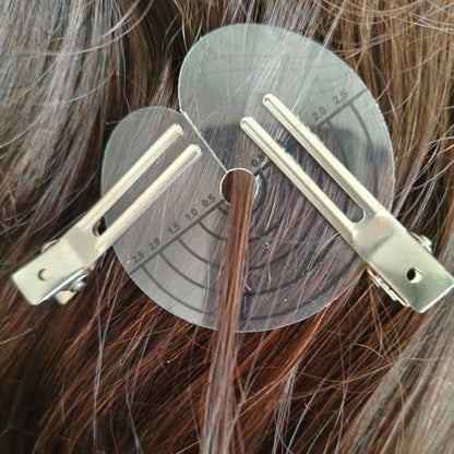50 Pcs Heat Shield Guards for Hair Extensions with Scale - Clear PVC Fusion Keratin Glue Protector Templates, Single Hole Round Spacer Template