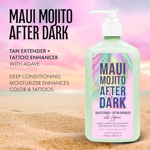 Brown Sugar Maui Mojito After Dark Tan Extender & Tattoo Enhancer, Agave Lime Shea Butter with Tigergrass & Ocean Botanicals, 18 Fl Oz - görsel 4