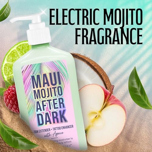 Brown Sugar Maui Mojito After Dark Tan Extender & Tattoo Enhancer, Agave Lime Shea Butter with Tigergrass & Ocean Botanicals, 18 Fl Oz - görsel 10