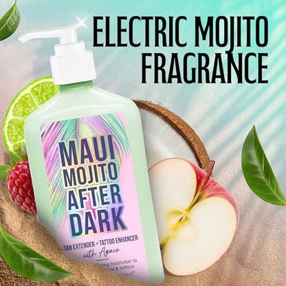 Brown Sugar Maui Mojito After Dark Tan Extender & Tattoo Enhancer, Agave Lime Shea Butter with Tigergrass & Ocean Botanicals, 18 Fl Oz