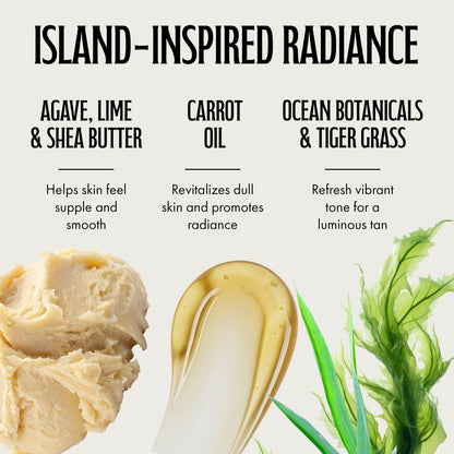 Brown Sugar Maui Mojito After Dark Tan Extender & Tattoo Enhancer, Agave Lime Shea Butter with Tigergrass & Ocean Botanicals, 18 Fl Oz
