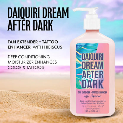 Brown Sugar Daiquiri Dream After Dark Tan Extender & Tattoo Enhancer, Mango Butter Carrot Oil & Hibiscus with Tigergrass & Ocean Botanicals, 18 Fl Oz Avelisse
