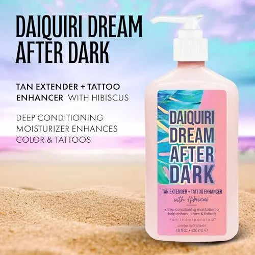 Brown Sugar Daiquiri Dream After Dark Tan Extender & Tattoo Enhancer, Mango Butter Carrot Oil & Hibiscus with Tigergrass & Ocean Botanicals, 18 Fl Oz Avelisse