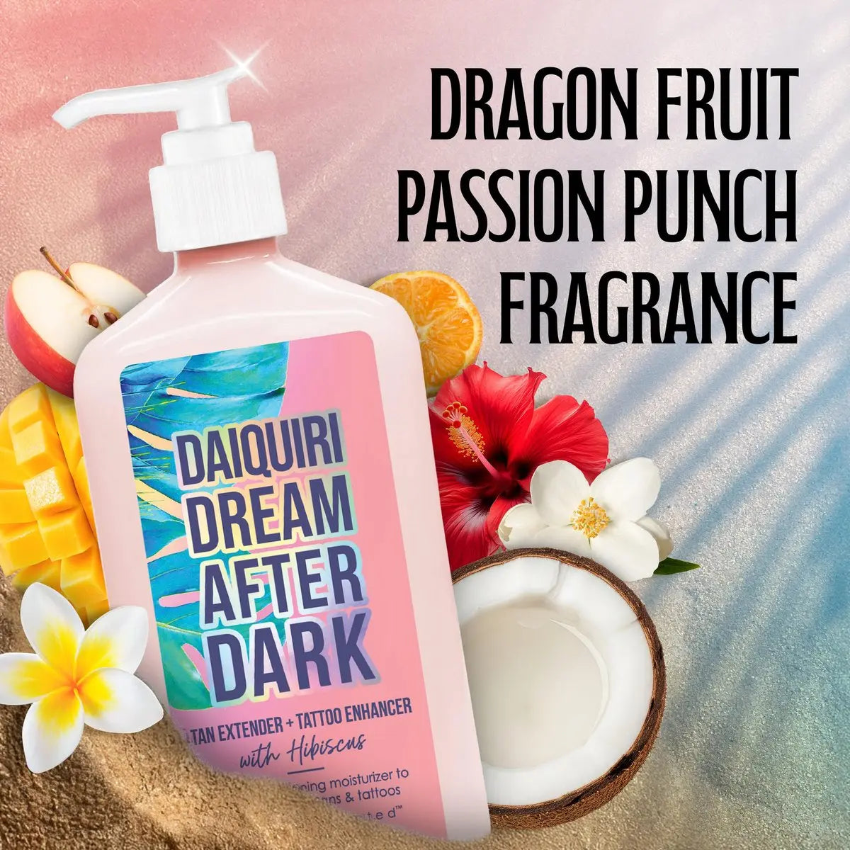 Brown Sugar Daiquiri Dream After Dark Tan Extender & Tattoo Enhancer, Mango Butter Carrot Oil & Hibiscus with Tigergrass & Ocean Botanicals, 18 Fl Oz Avelisse