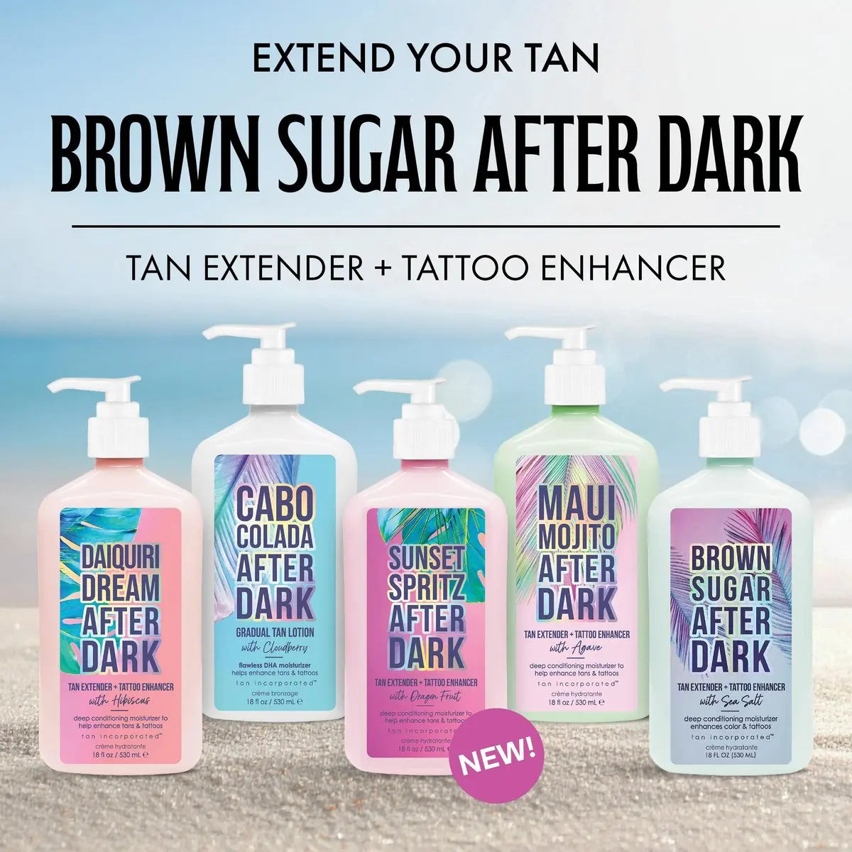 Brown Sugar Daiquiri Dream After Dark Tan Extender & Tattoo Enhancer, Mango Butter Carrot Oil & Hibiscus with Tigergrass & Ocean Botanicals, 18 Fl Oz Avelisse
