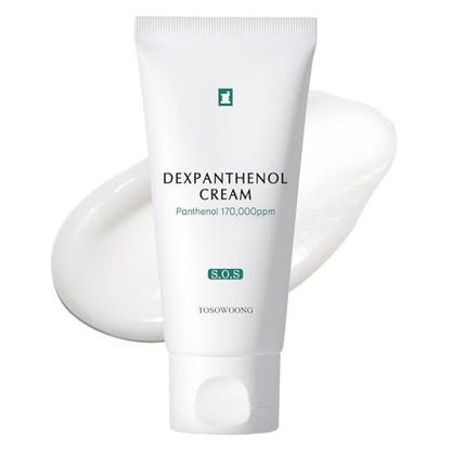 TOSOWOONG Dexpanthenol Cream 170,000ppm B5 Panthenol – Korean Facial Moisturizer for Skin Barrier Repair, Soothing & Hydrating, 60ml