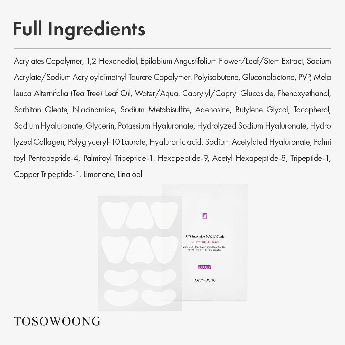 TOSOWOONG Anti-Wrinkle Patch with Hydrolyzed – Overnight Wear: Wear while you sleep for continuous, non-invasive – Image 13