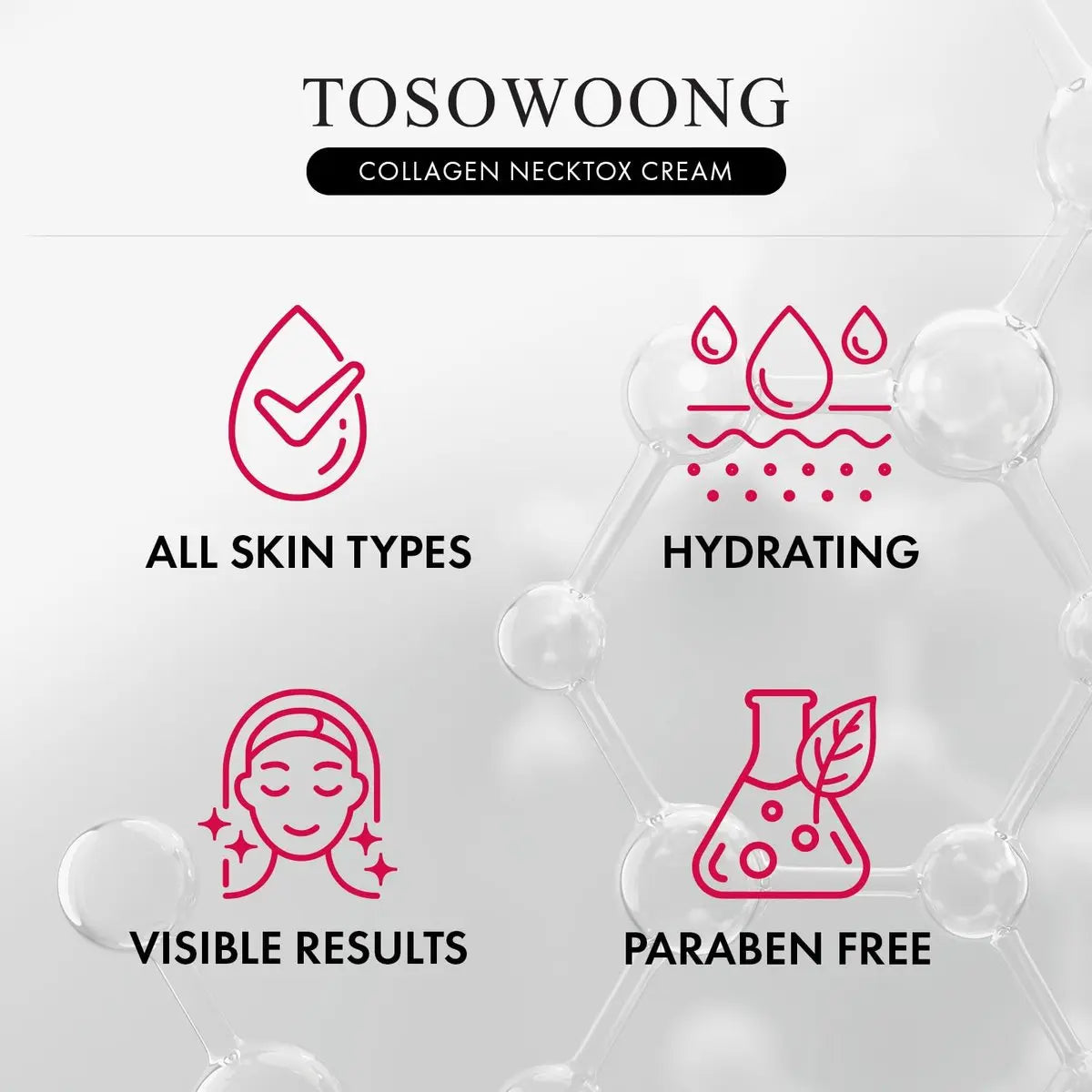 TOSOWOONG Collagen Necktox Cream - Neck Firming & Anti-Aging Cream with Collagen and Hyaluronic Acid, Korean Skin Care, 50ml Avelisse