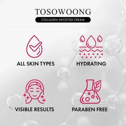 TOSOWOONG Collagen Necktox Cream - Neck Firming & Anti-Aging Cream with Collagen and Hyaluronic Acid, Korean Skin Care, 50ml Avelisse